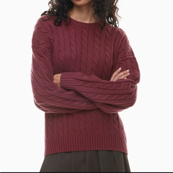Aritzia❣️Peggy sweater merino wool spiced burgundy - Picture 2 of 8